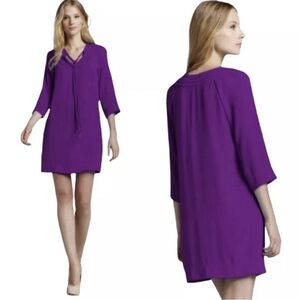 DIANE von FURSTENBERG Purple Tassel Tie Shift Dress NWT 💜